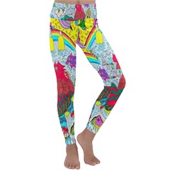 Supersonic Key West Gypsy Blast Kids  Lightweight Velour Classic Yoga Leggings by chellerayartisans