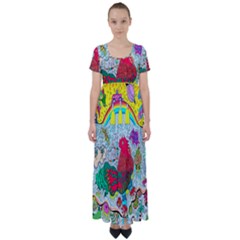 Supersonic Key West Gypsy Blast High Waist Short Sleeve Maxi Dress by chellerayartisans