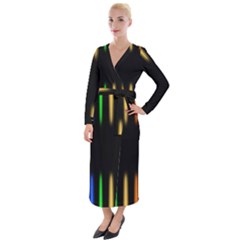 Neon Light Abstract Pattern Velvet Maxi Wrap Dress by Mariart