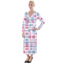 Fabric Textile Plaid Velvet Maxi Wrap Dress View1