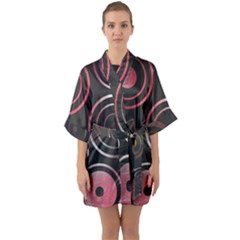 Circles Yellow Space Quarter Sleeve Kimono Robe by HermanTelo