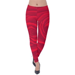 Roses Red Love Velvet Leggings by HermanTelo