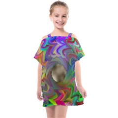 Rainbow Plasma Neon Kids  One Piece Chiffon Dress by HermanTelo