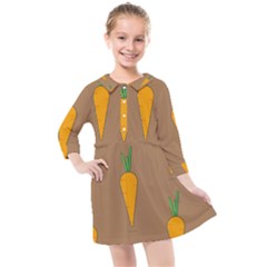 Healthy Fresh Carrot Kids  Quarter Sleeve Shirt Dress by HermanTelo
