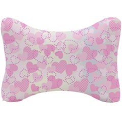 Valentine Background Hearts Seat Head Rest Cushion by Bajindul