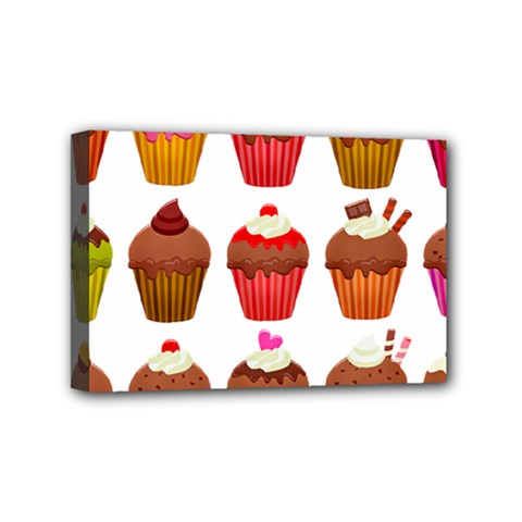 Chocolate Cake Muffin Mini Canvas 6  X 4  (stretched) by Bajindul