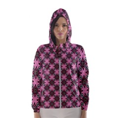 Purple Pattern Texture Women s Hooded Windbreaker by HermanTelo