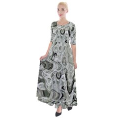 Abstract Stone Texture Half Sleeves Maxi Dress by Bajindul