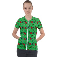 Bugs Pattern Short Sleeve Zip Up Jacket by snowwhitegirl