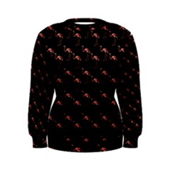 Flamingo Pattern Black Women s Sweatshirt by snowwhitegirl