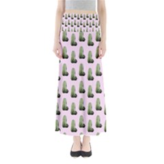 Cactus Pink Pattern Full Length Maxi Skirt by snowwhitegirl