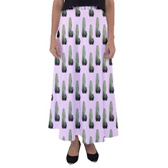 Cactus Pink Pattern Flared Maxi Skirt by snowwhitegirl