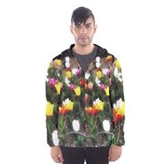 Tulips  Men s Hooded Windbreaker by Riverwoman