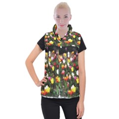 Tulips  Women s Button Up Vest by Riverwoman