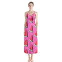 Fresh Watermelon Slices Button Up Chiffon Maxi Dress View1