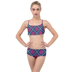 Purple Textile And Fabric Pattern Layered Top Bikini Set by Pakrebo