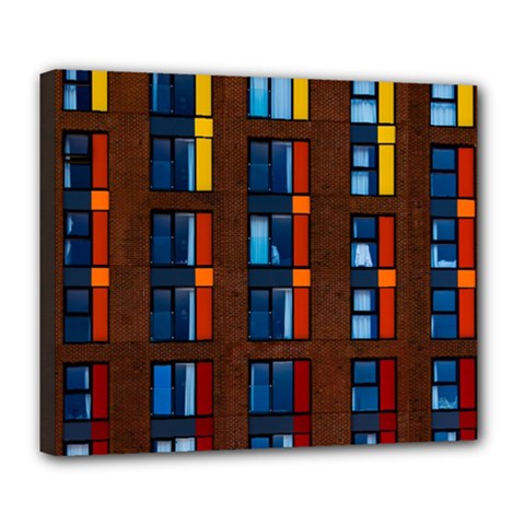 Architecture Color Colour Windows Deluxe Canvas 24  X 20  (stretched) by Pakrebo