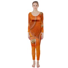 Pumpkin Halloween Fall Thanksgiving Long Sleeve Catsuit by Pakrebo