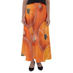 Pumpkin Halloween Fall Thanksgiving Flared Maxi Skirt by Pakrebo