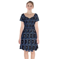 Contemporary Electronics Graphic Modern Short Sleeve Bardot Dress by Pakrebo