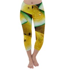 Sliced Watermelon Lot Capri Winter Leggings  by Pakrebo