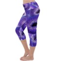 Sliced Kiwi Fruits Purple Lightweight Velour Capri Yoga Leggings View2