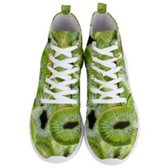 Sliced Kiwi Fruits Green Men s Lightweight High Top Sneakers by Pakrebo