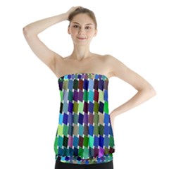 Geometric Background Colorful Strapless Top by HermanTelo