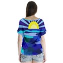 Sunset on The Lake V-Neck Flutter Sleeve Top View2