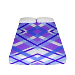 Geometric Plaid Purple Blue Fitted Sheet (full/ Double Size) by Mariart