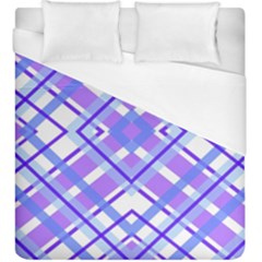 Geometric Plaid Purple Blue Duvet Cover (king Size) by Mariart