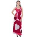 Pink Hearts Pattern Love Shape Sleeveless Velour Maxi Dress View1