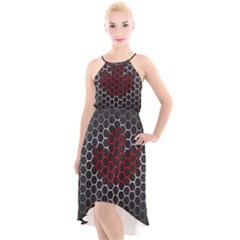 Canada Flag Hexagon High-low Halter Chiffon Dress  by HermanTelo