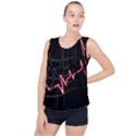 Music Wallpaper Heartbeat Melody Bubble Hem Chiffon Tank Top View1