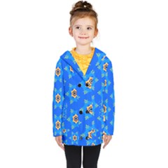 Pattern Backgrounds Blue Star Kids  Double Breasted Button Coat by HermanTelo