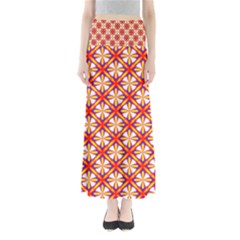 Hexagon Polygon Colorful Prismatic Full Length Maxi Skirt by HermanTelo