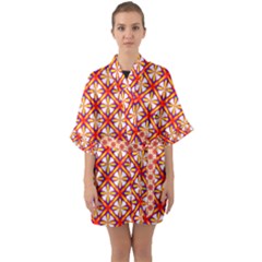 Hexagon Polygon Colorful Prismatic Quarter Sleeve Kimono Robe by HermanTelo