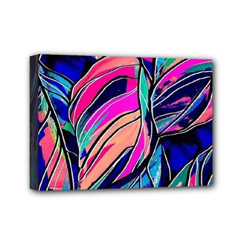 Tropical Leaves Resize 2000x2000 Same A3580b Mini Canvas 7  X 5  (stretched) by Sobalvarro