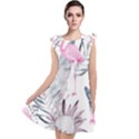 Tropical flamingos Tie Up Tunic Dress View1