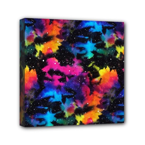 Tie Dye Rainbow Galaxy Mini Canvas 6  X 6  (stretched) by KirstenStar