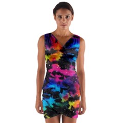 Tie Dye Rainbow Galaxy Wrap Front Bodycon Dress by KirstenStar