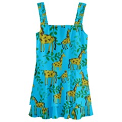 Cute Giraffes Pattern Kids  Layered Skirt Swimsuit by bloomingvinedesign