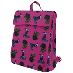 Gothic Girl Rose Pink Pattern Flap Top Backpack by snowwhitegirl