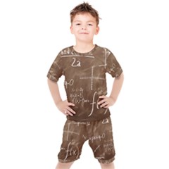 Mathematics Brown Kids  Tee And Shorts Set by snowwhitegirl