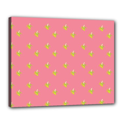 Peeled Banana On Pink Canvas 20  X 16  (stretched) by snowwhitegirl