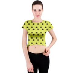 Yellow Eyes Crew Neck Crop Top by snowwhitegirl