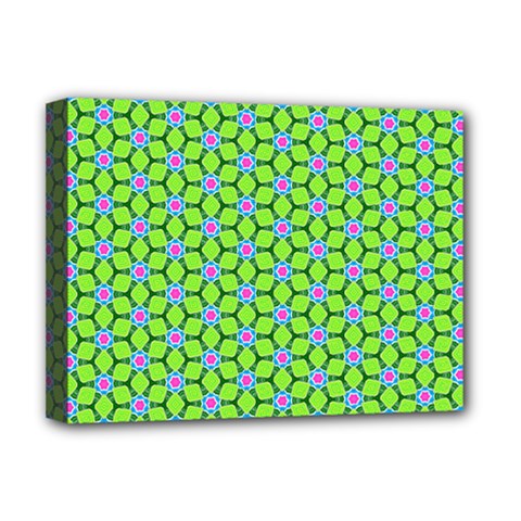 Pattern Green Deluxe Canvas 16  X 12  (stretched)  by Mariart