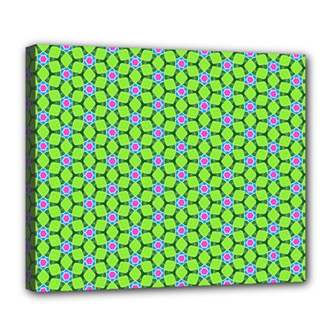 Pattern Green Deluxe Canvas 24  X 20  (stretched) by Mariart