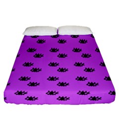 Purple Eyes Fitted Sheet (queen Size) by snowwhitegirl