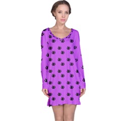 Purple Eyes Long Sleeve Nightdress by snowwhitegirl